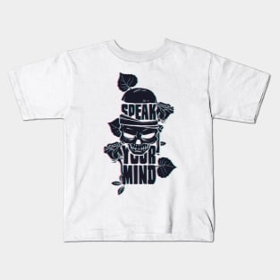 Speak Your Mind Glitch Skull Kids T-Shirt